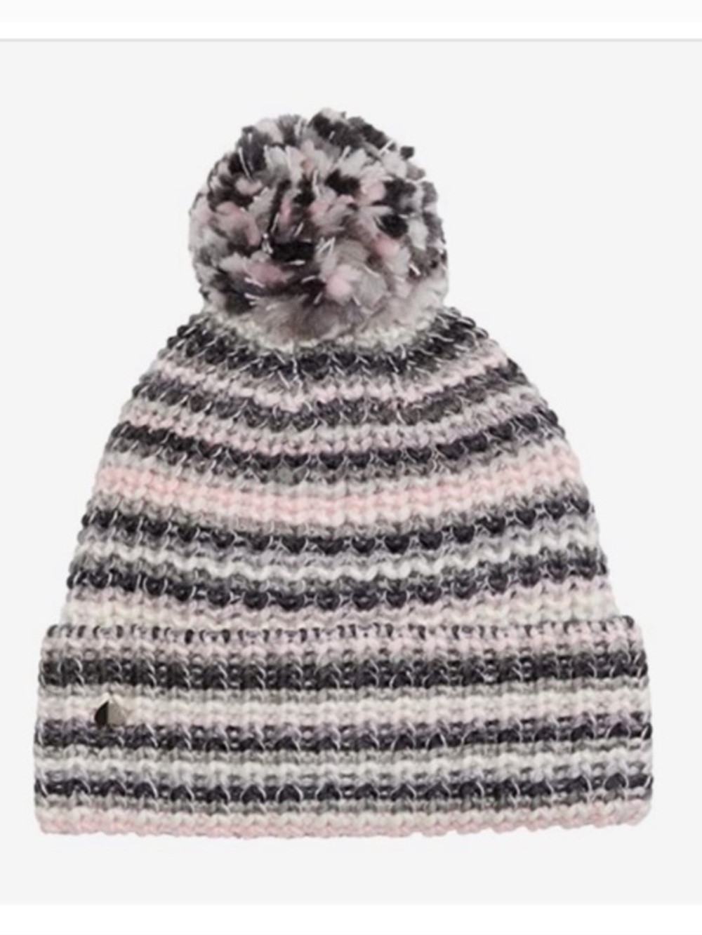 Kate Spade Marled Stripe Pom Beanie